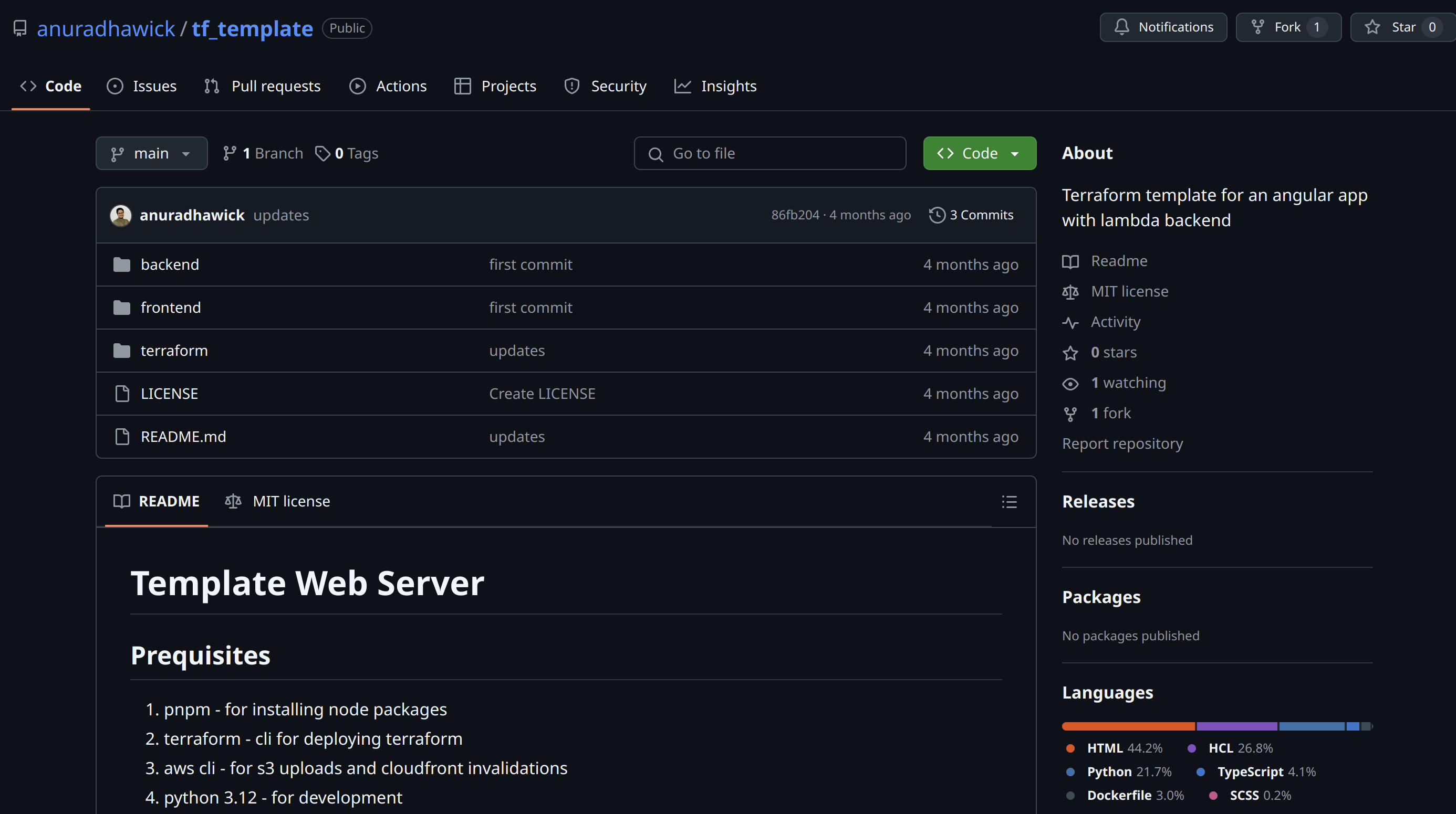 Template Web Server